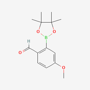 molecular formula C14H19BO4 B7884440 4-Methoxy-2-(4,4,5,5-tetramethyl-1,3,2-dioxaborolan-2-yl)benzaldehyde 
