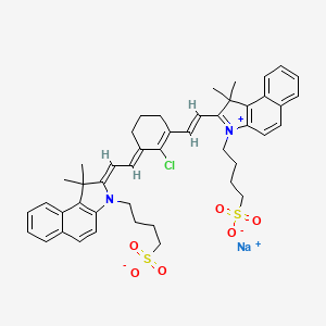 molecular formula C46H50ClN2NaO6S2 B7884507 Sodium;4-[(2Z)-2-[(2E)-2-[2-chloro-3-[(E)-2-[1,1-dimethyl-3-(4-sulfonatobutyl)benzo[e]indol-3-ium-2-yl]ethenyl]cyclohex-2-en-1-ylidene]ethylidene]-1,1-dimethylbenzo[e]indol-3-yl]butane-1-sulfonate 