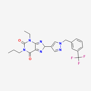 3-Ethyl-1-propyl-8-(1-(3-(trifluoromethyl)benzyl)-1H-pyrazol-4-YL)-1H-purine-2,6(3H,8H)-dione