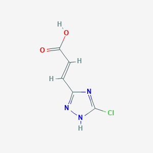 molecular formula C5H4ClN3O2 B7885071 (2E)-3-(3-chloro-1H-1,2,4-triazol-5-yl)prop-2-enoic acid 