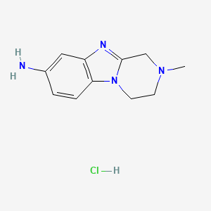 molecular formula C11H15ClN4 B7885078 2-Methyl-1,2,3,4-tetrahydrobenzo[4,5]imidazo[1,2-a]pyrazin-8-amine hydrochloride 