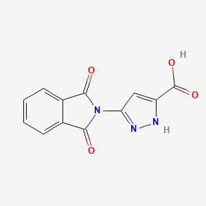 molecular formula C12H7N3O4 B7885083 3-(1,3-dioxo-1,3-dihydro-2H-isoindol-2-yl)-1H-pyrazole-5-carboxylic acid 