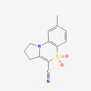 molecular formula C13H12N2O2S B7885092 8-methyl-2,3-dihydro-1H-pyrrolo[2,1-c][1,4]benzothiazine-4-carbonitrile 5,5-dioxide 