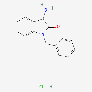 molecular formula C15H15ClN2O B7885113 3-Amino-1-benzyl-1,3-dihydro-indol-2-one hydrochloride 