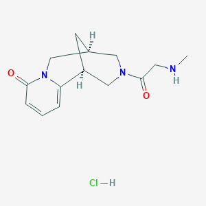 molecular formula C14H20ClN3O2 B7885133 (1S,9S)-11-[2-(methylamino)acetyl]-7,11-diazatricyclo[7.3.1.02,7]trideca-2,4-dien-6-one;hydrochloride 
