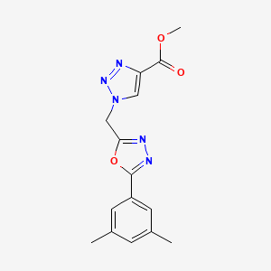 molecular formula C15H15N5O3 B7885181 methyl 1-{[5-(3,5-dimethylphenyl)-1,3,4-oxadiazol-2-yl]methyl}-1H-1,2,3-triazole-4-carboxylate 