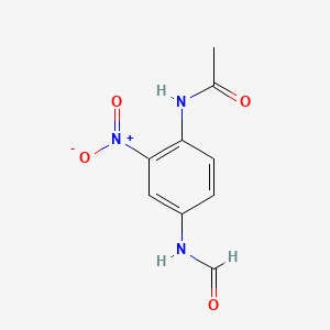 molecular formula C9H9N3O4 B7885182 N-{4-(formylamino)-2-nitrophenyl}acetamide 