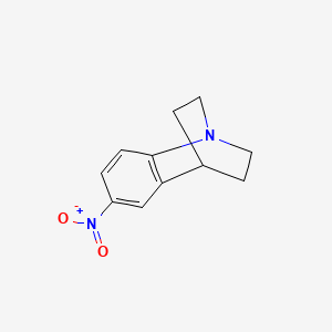 molecular formula C11H12N2O2 B7885194 5-Nitro-1-azatricyclo[6.2.2.0~2,7~]dodeca-2,4,6-triene 