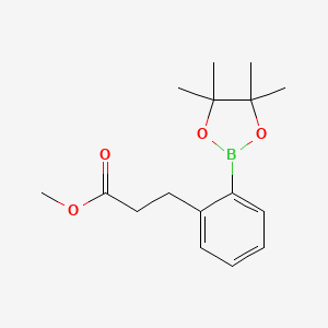molecular formula C16H23BO4 B7885257 Methyl 3-(2-(4,4,5,5-tetramethyl-1,3,2-dioxaborolan-2-YL)phenyl)propanoate 