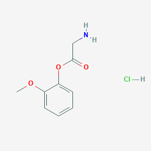 molecular formula C9H12ClNO3 B7885326 2-Methoxyphenyl 2-aminoacetate hydrochloride 