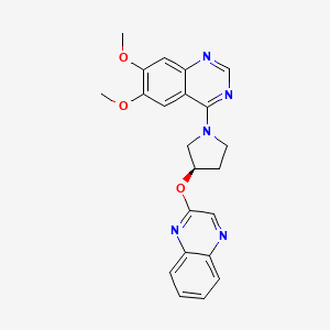 molecular formula C22H21N5O3 B7885477 6,7-dimethoxy-4-[(3R)-3-(quinoxalin-2-yloxy)pyrrolidin-1-yl]quinazoline 