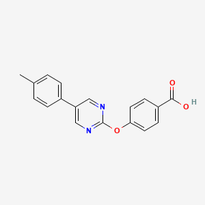 molecular formula C18H14N2O3 B7885487 4-{[5-(4-Methylphenyl)pyrimidin-2-yl]oxy}benzoic acid 