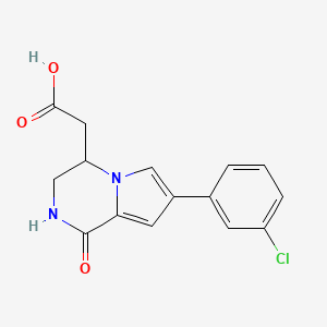 molecular formula C15H13ClN2O3 B7885513 [7-(3-Chlorophenyl)-1-oxo-1,2,3,4-tetrahydropyrrolo[1,2-a]pyrazin-4-yl]acetic acid 