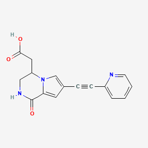 molecular formula C16H13N3O3 B7885516 [1-Oxo-7-(pyridin-2-ylethynyl)-1,2,3,4-tetrahydropyrrolo[1,2-a]pyrazin-4-yl]acetic acid 
