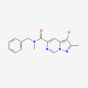 molecular formula C16H15BrN4O B7885520 N-benzyl-3-bromo-N,2-dimethylpyrazolo[1,5-c]pyrimidine-5-carboxamide 