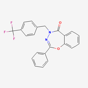 molecular formula C22H15F3N2O2 B7885527 2-phenyl-4-[4-(trifluoromethyl)benzyl]-1,3,4-benzoxadiazepin-5(4H)-one 