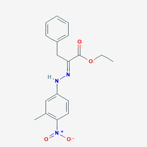 molecular formula C18H19N3O4 B7885531 ethyl (2E)-2-[(3-methyl-4-nitrophenyl)hydrazono]-3-phenylpropanoate 