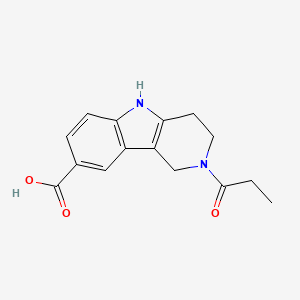 molecular formula C15H16N2O3 B7885545 2-propionyl-2,3,4,5-tetrahydro-1H-pyrido[4,3-b]indole-8-carboxylic acid 