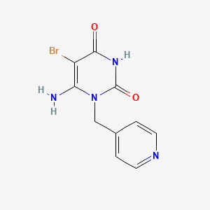 molecular formula C10H9BrN4O2 B7885548 6-amino-5-bromo-1-(pyridin-4-ylmethyl)pyrimidine-2,4(1H,3H)-dione 