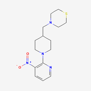 molecular formula C15H22N4O2S B7885556 4-{[1-(3-Nitropyridin-2-yl)piperidin-4-yl]methyl}thiomorpholine 