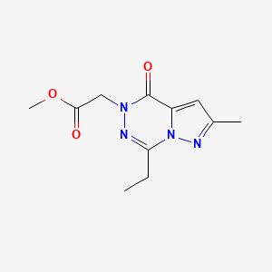 molecular formula C11H14N4O3 B7885575 methyl 2-[7-ethyl-2-methyl-4-oxopyrazolo[1,5-d][1,2,4]triazin-5(4H)-yl]acetate 