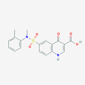 molecular formula C18H16N2O5S B7885589 6-{[Methyl(2-methylphenyl)amino]sulfonyl}-4-oxo-1,4-dihydroquinoline-3-carboxylic acid 