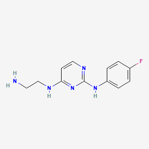 molecular formula C12H14FN5 B7885599 N4)-(2-Aminoethyl)-N2)-(4-fluorophenyl)pyrimidine-2,4-diamine 