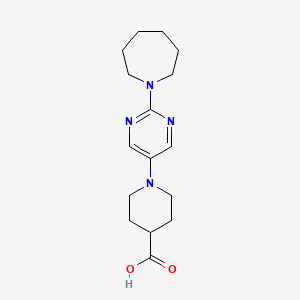molecular formula C16H24N4O2 B7885624 1-(2-Azepan-1-ylpyrimidin-5-yl)piperidine-4-carboxylic acid 