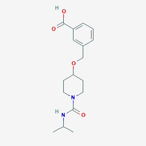 molecular formula C17H24N2O4 B7885632 3-[({1-[(Isopropylamino)carbonyl]piperidin-4-yl}oxy)methyl]benzoic acid 