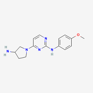 molecular formula C15H19N5O B7885634 4-(3-aminopyrrolidin-1-yl)-N-(4-methoxyphenyl)pyrimidin-2-amine 
