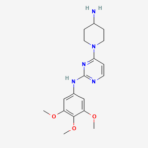 molecular formula C18H25N5O3 B7885639 4-(4-aminopiperidin-1-yl)-N-(3,4,5-trimethoxyphenyl)pyrimidin-2-amine 