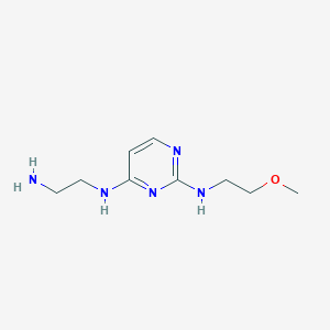 molecular formula C9H17N5O B7885654 N4)-(2-Aminoethyl)-N2)-(2-methoxyethyl)pyrimidine-2,4-diamine 