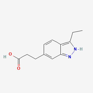 molecular formula C12H14N2O2 B7885669 3-(3-ethyl-1H-indazol-6-yl)propanoic acid 