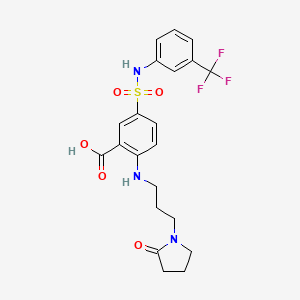 2-{[3-(2-Oxopyrrolidin-1-yl)propyl]amino}-5-({[3-(trifluoromethyl)phenyl]amino}sulfonyl)benzoic acid