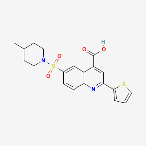 molecular formula C20H20N2O4S2 B7885682 6-[(4-Methylpiperidin-1-yl)sulfonyl]-2-thien-2-ylquinoline-4-carboxylic acid 