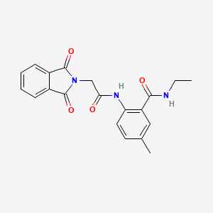molecular formula C20H19N3O4 B7885724 2-{[(1,3-dioxo-1,3-dihydro-2H-isoindol-2-yl)acetyl]amino}-N-ethyl-5-methylbenzamide 