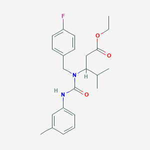 Ethyl 3-((4-fluorobenzyl){[(3-methylphenyl)amino]carbonyl}amino)-4-methylpentanoate