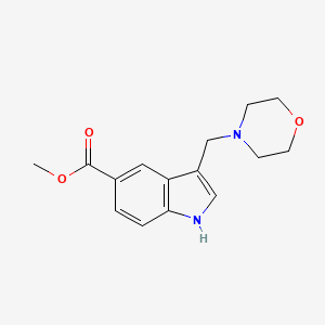 molecular formula C15H18N2O3 B7885810 3-(Morpholinomethyl)-1H-indole-5-carboxylic acid methyl ester 