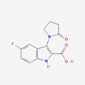 molecular formula C13H11FN2O3 B7885856 5-fluoro-3-(2-oxopyrrolidin-1-yl)-1H-indole-2-carboxylic acid 