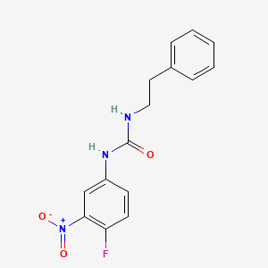 molecular formula C15H14FN3O3 B7885900 N-(4-fluoro-3-nitrophenyl)-N'-(2-phenylethyl)urea 