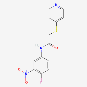 molecular formula C13H10FN3O3S B7885907 N-(4-fluoro-3-nitrophenyl)-2-(pyridin-4-ylthio)acetamide 