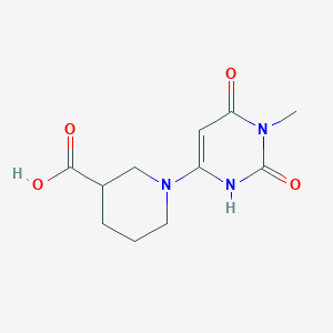 molecular formula C11H15N3O4 B7886008 1-(1-Methyl-2,6-dioxo-1,2,3,6-tetrahydropyrimidin-4-yl)piperidine-3-carboxylic acid 
