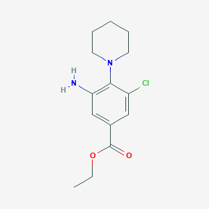 molecular formula C14H19ClN2O2 B7886032 Ethyl 3-Amino-5-chloro-4-(1-piperidinyl)benzoate 