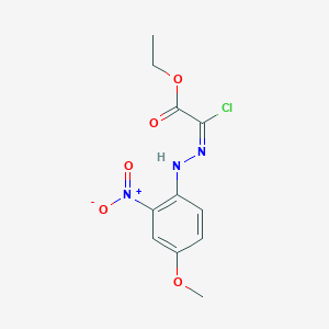 molecular formula C11H12ClN3O5 B7886065 ethyl (2E)-2-chloro-2-[2-(4-methoxy-2-nitrophenyl)hydrazin-1-ylidene]acetate 
