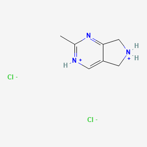 molecular formula C7H11Cl2N3 B7886073 2-methyl-6,7-dihydro-5H-pyrrolo[3,4-d]pyrimidine-3,6-diium;dichloride 