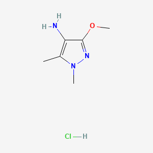 molecular formula C6H12ClN3O B7886148 3-Methoxy-1,5-dimethyl-1H-pyrazol-4-amine hydrochloride CAS No. 1263094-62-7