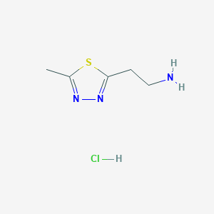molecular formula C5H10ClN3S B7886162 2-(5-Methyl-1,3,4-thiadiazole-2-ethylamine hydrochloride 
