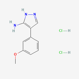 molecular formula C10H13Cl2N3O B7886164 4-(3-methoxyphenyl)-1H-pyrazol-5-amine dihydrochloride 