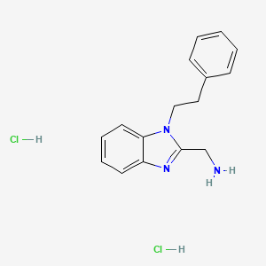molecular formula C16H19Cl2N3 B7886223 (1-Phenethyl-1H-benzo[d]imidazol-2-yl)methanamine dihydrochloride 