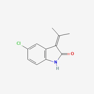 molecular formula C11H10ClNO B7886238 5-chloro-3-(propan-2-ylidene)-2,3-dihydro-1H-indol-2-one 